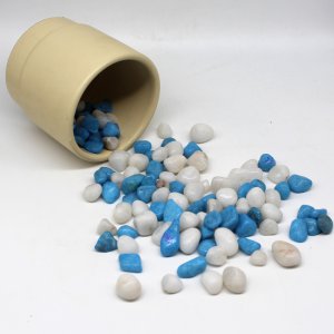 Light Blue and White Pebbles | Decorative Pebbles for Plants