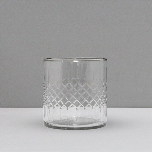 Clear Etching Glass Candle Holder | Glass Indoor Flower Pot Planter Indoor Outdoor Planter