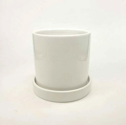 White Ceramic Pot For Flowering Plants