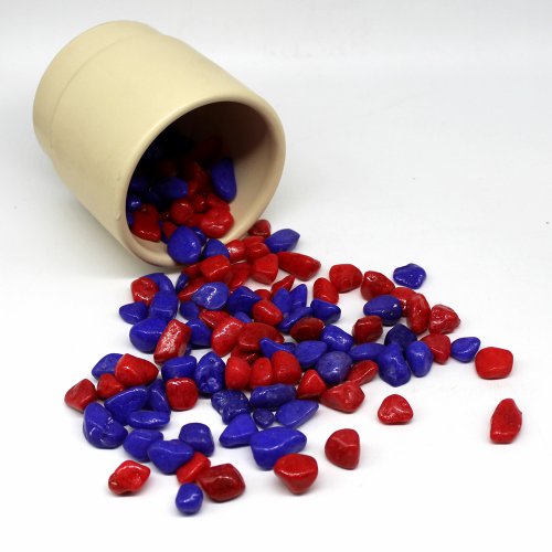 Red and Dark Blue Coloured Pebbles | Plant Decorative Stones