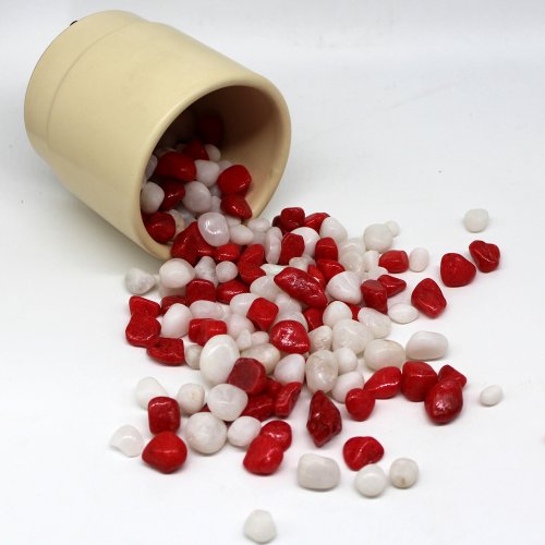 Red and White Decorative Pebbles | Coloured Stones for Decor