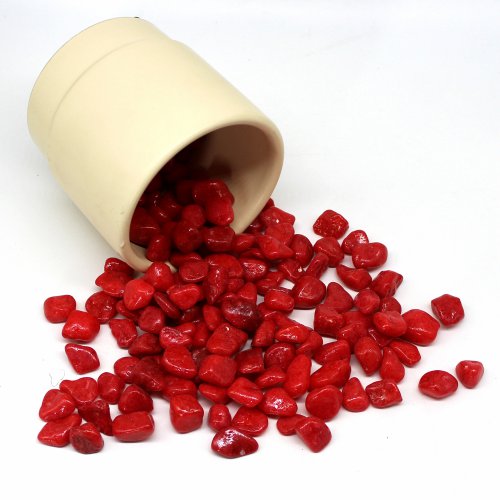 Decorative Red Pebbles | Coloured Stones for Plant Decor