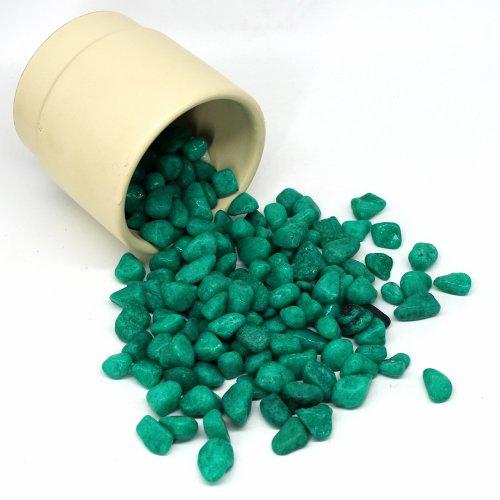 Dark Green Coloured Pebbles | Plant Decor Stones
