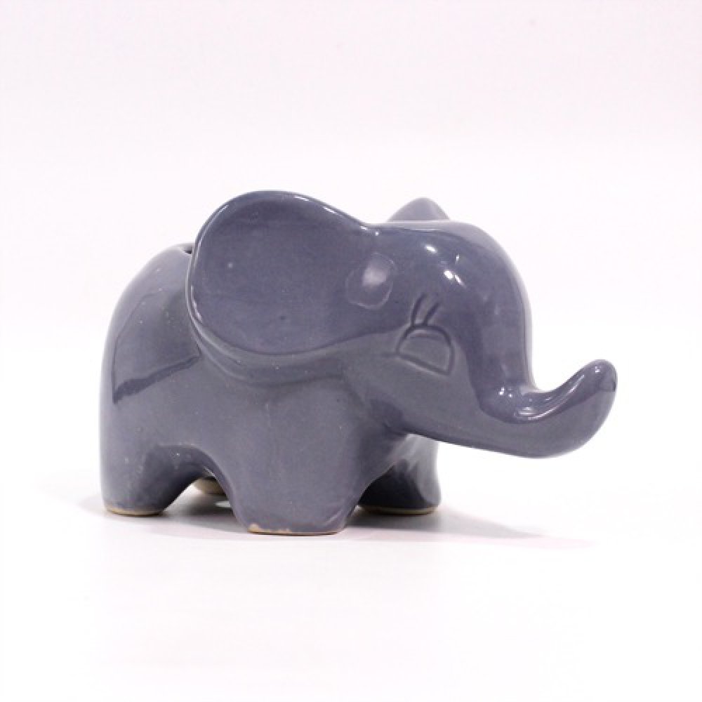 Pewter Colour Elephant Fun Pot | Ceramic Planters, Table Top Indoor Planter Pot Ceramic Planter For Indoor Plants And Succulents Pot