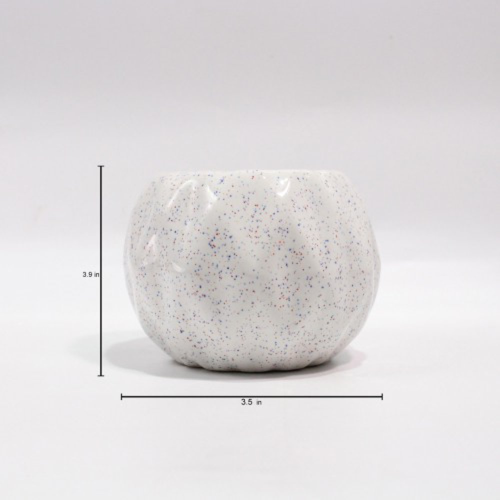 White Dotted Vase Plant Pot | Ceramic Indoor Flower Pot Planter Indoor Outdoor Planter