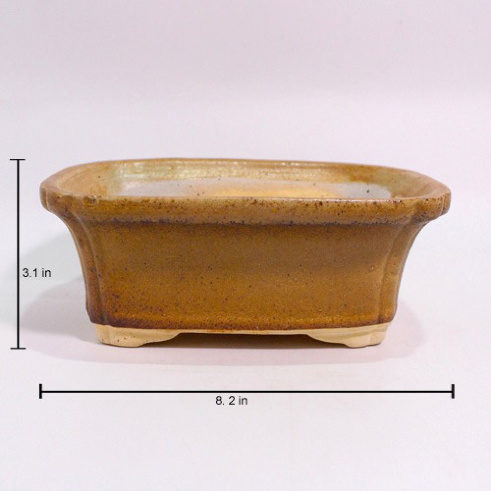 Brown Ceramic Rectangle Pot | Ceramic Pots for Indoor, Living Room, Plants, Flower pots, Gamla, Outdoor | Ceramic Pots Planters for Home Decor