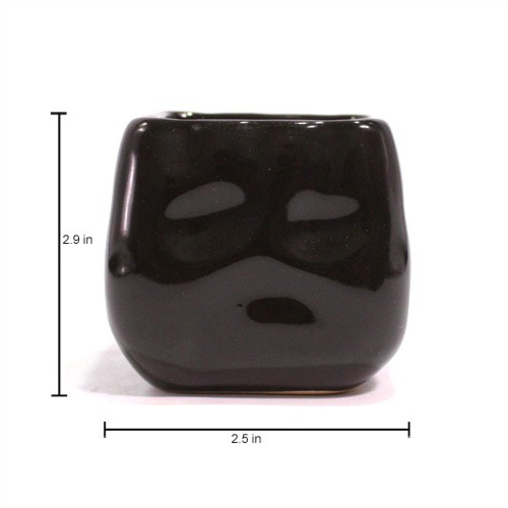 Ceramic Brown Square Pot | Garden and Living Room Decorative Small Ceramic Planter