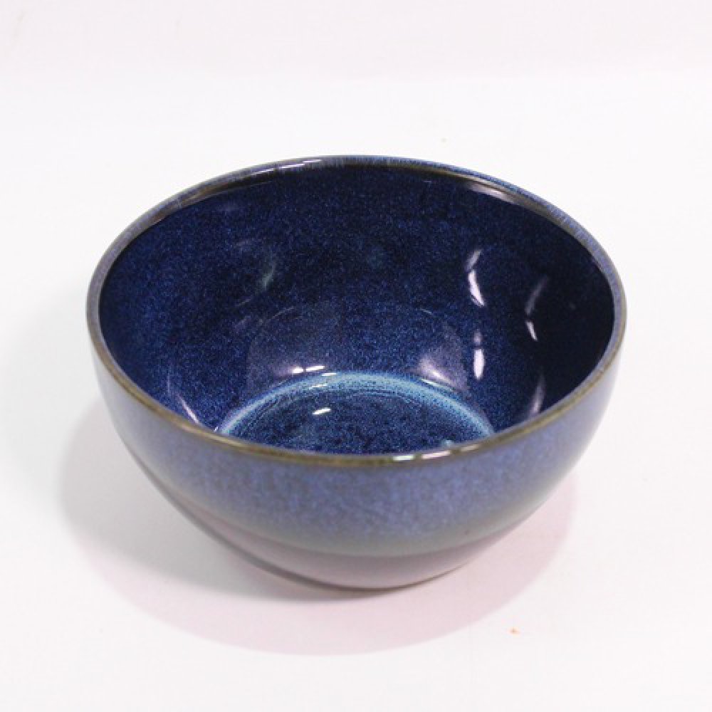 Blue Art Glass Bowl Shape Planter | Decorative Indoor Ceramic Pots for Plants