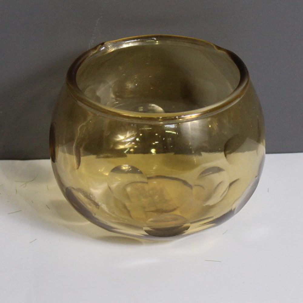 Amber Rolly Polly Glass | Glass Vase Glass Flower Vase Glass Flower Pot Glass Pot Round Vase for Decorate House