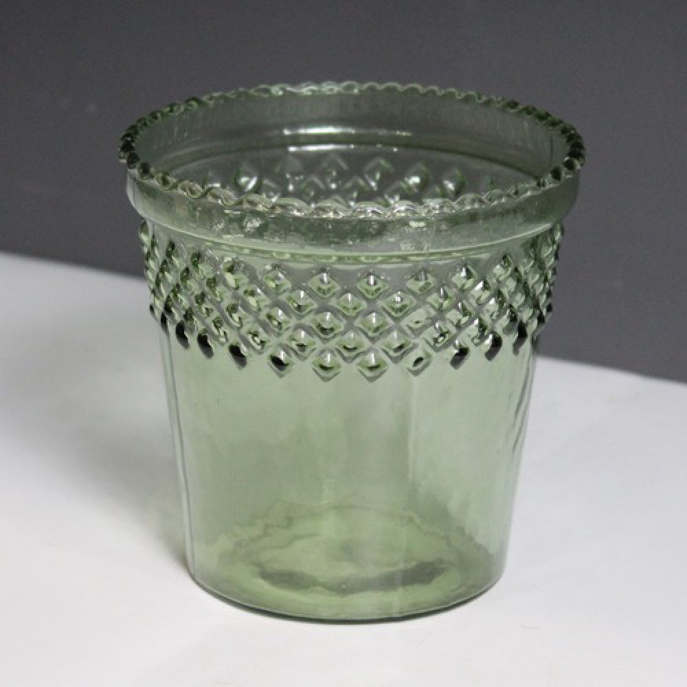 Green Glass Candle Holder | Glass Pot| Glass Flower Pot| Glass Flower Vase for Decorate House