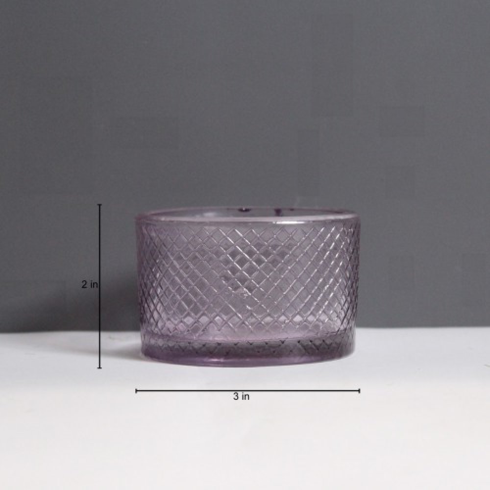 Purple Glass Candle Holder | Garden and Living Room Decorative Small Glass Planter | Succulents Pot