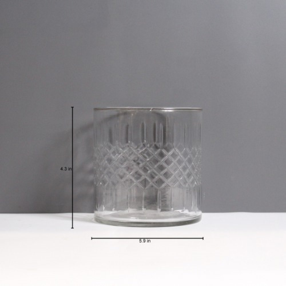 Clear Luster Glass Candle Holder | Glass Vase | For Money Plant | Lucky Bamboo Plant | Elegant Shaped Vase | Flower Pot