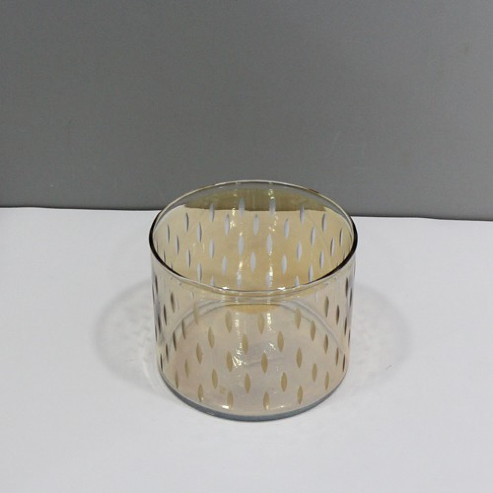 Gold Luster Glass Candle Holder | Glass Pots for Indoor Plants Garden Decoration Items Outdoor & Table Planters for Living Room