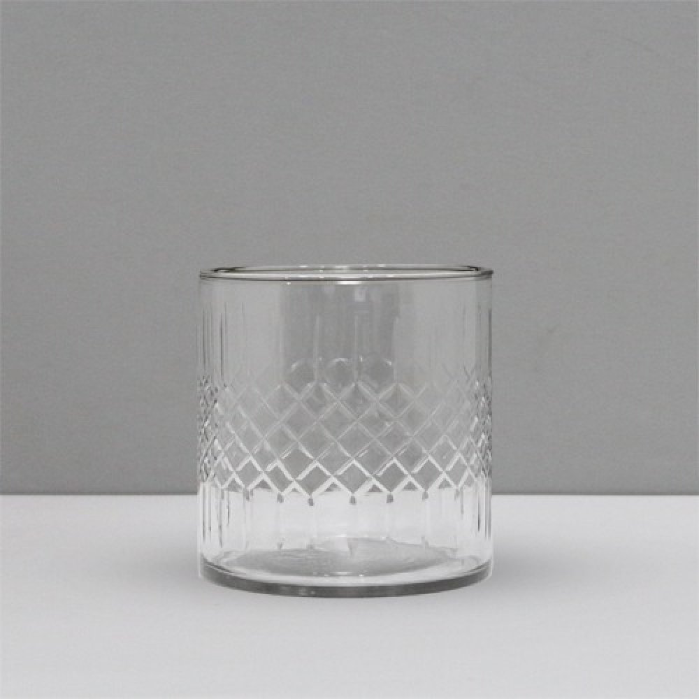 Clear Etching Glass Candle Holder | Glass Indoor Flower Pot Planter Indoor Outdoor Planter