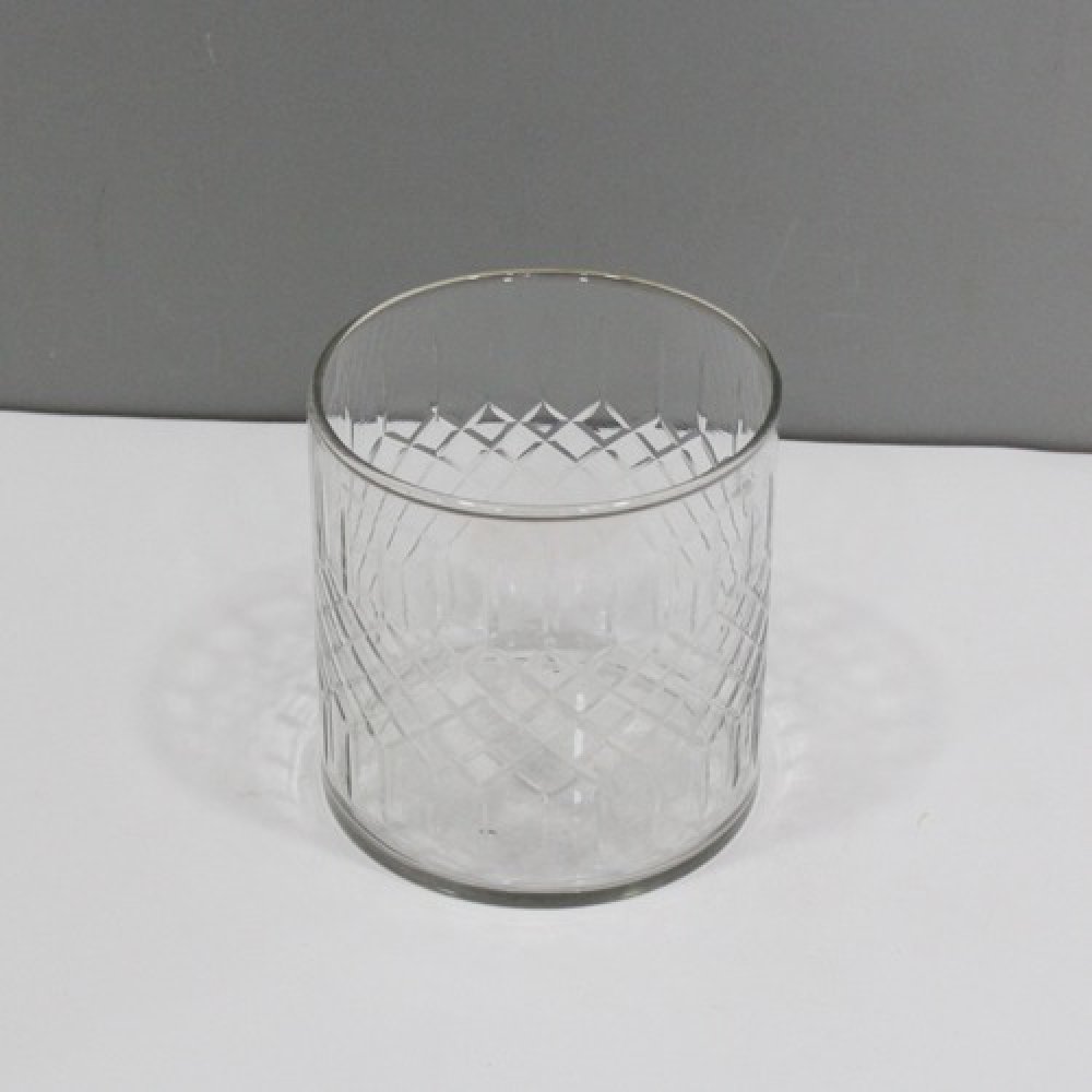 Clear Etching Glass Candle Holder | Glass Indoor Flower Pot Planter Indoor Outdoor Planter