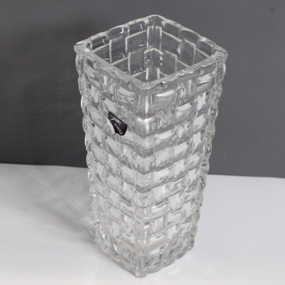 Square Decorative Flower Pot | Glass Flower Pot, Crystal Clear Vase for Living / Long Glass vase / Glass vase