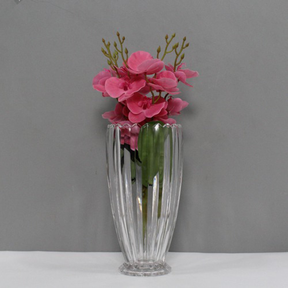 Clear Crystal Flower Vase | Glass Vase | For Money Plant | Lucky Bamboo Plant | Elegant Shaped Vase | Flower Pot