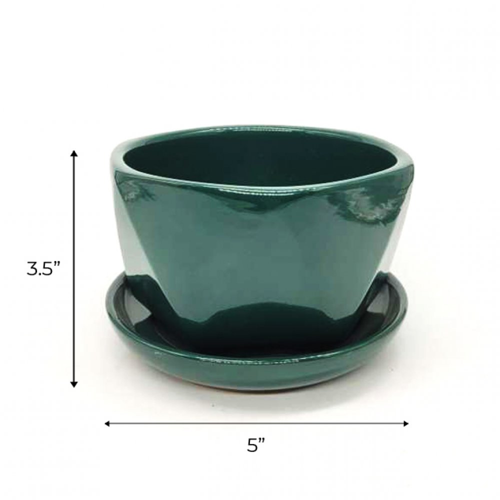 Green Ceramic Planter For Indoor Plant